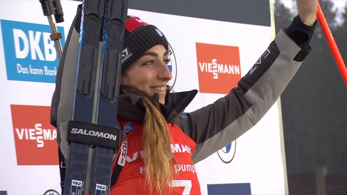 Lisa Vittozzi, inseguimento. (Campionati Mondiali di Biathlon, Nove Mesto, 11/02/2024)