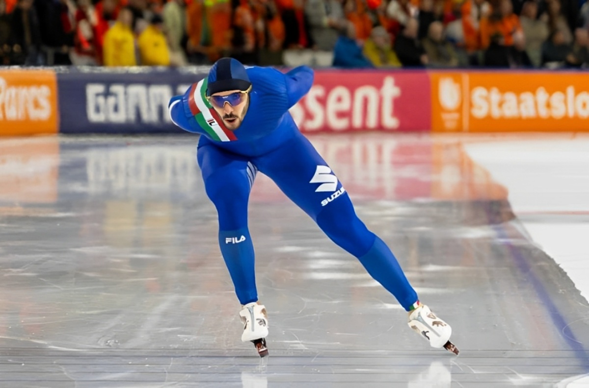 Davide Ghiotto, 10000 metri Calgary, 25/01/2025 (credits: Prati/FISG)