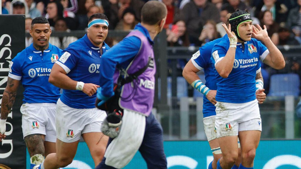 Rugby 6 Nazioni 2024 Italia Vs Scozia. Esultanza Italia ( foto KEYPRESS )