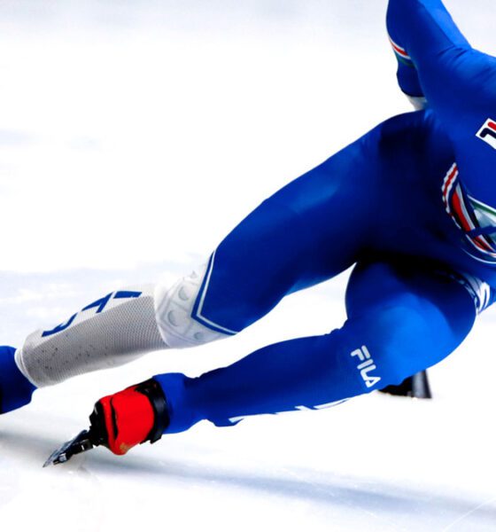 Pietro Sighel. Campionati Europei Short Track 2025, Dresda. (credits: FISG Dominic Tanguay)