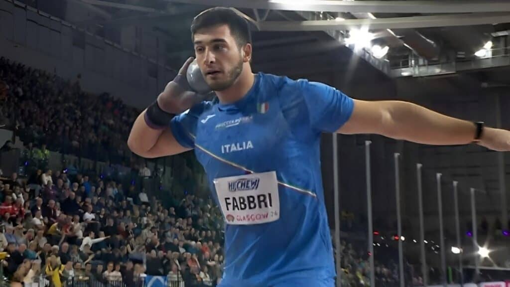 Leonardo Fabbri, getto del peso (Mondiali di Atletica Leggera Indoor Glasgow 2024, 01/03/2024)