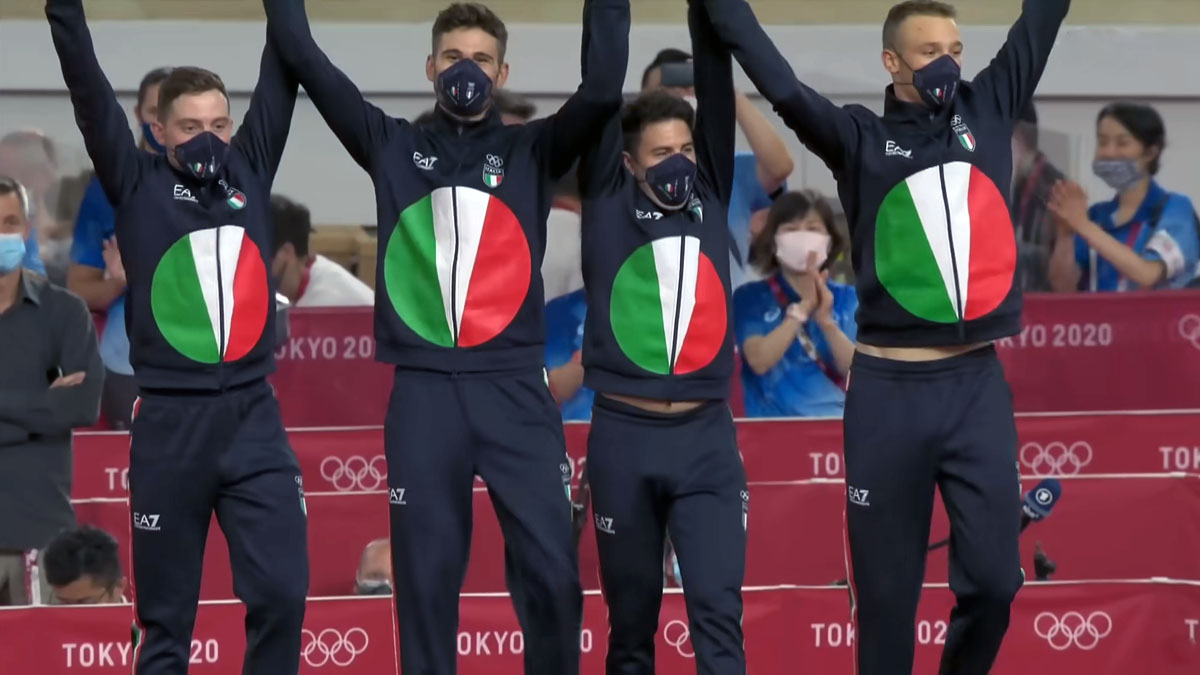 Tokyo 2020, inseguimento a squadre (Lamon, Ganna, Consonni, Milan)